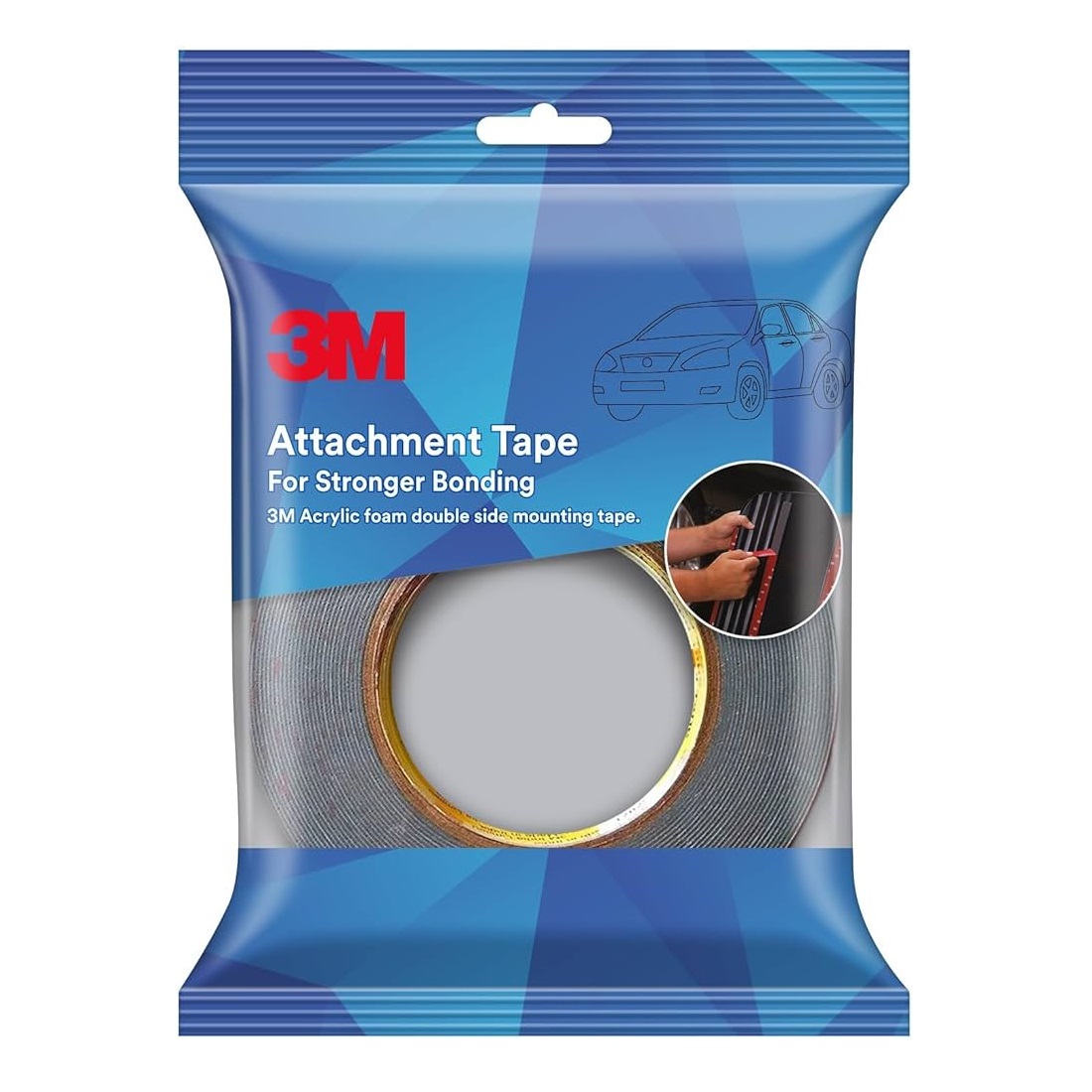 3M attachment tape 12 mm (4 Mtr) Acrylic Foam Double Side Mounting - Gray