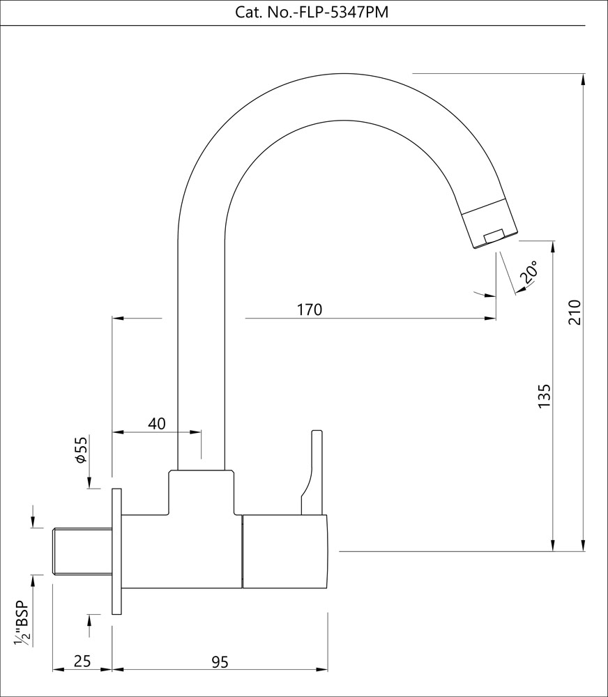 Jaquar FLP-CHR-5347PM Wall Mounted Sink Cock - Florentine Prime