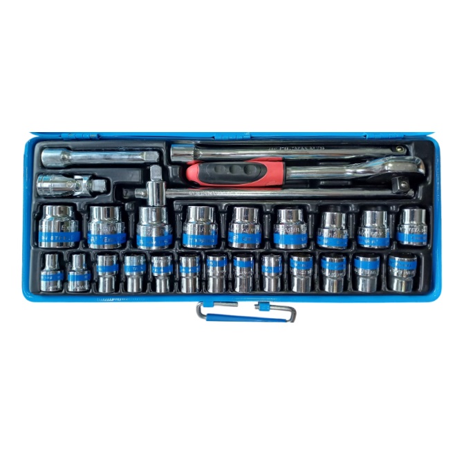 TAPARIA 1/2" (12.7 mm) Square Drive Socket Set (22 Sockets + 5 Accessories) - CS14HXL