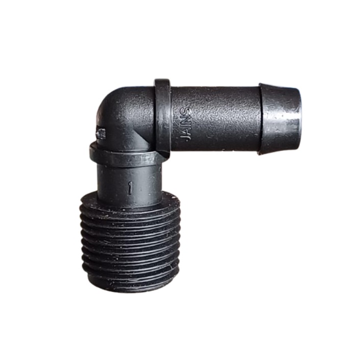 Jain 1/2 inch x 16mm ID Barbed Threaded Elbow for Swing pipe - TEI1612