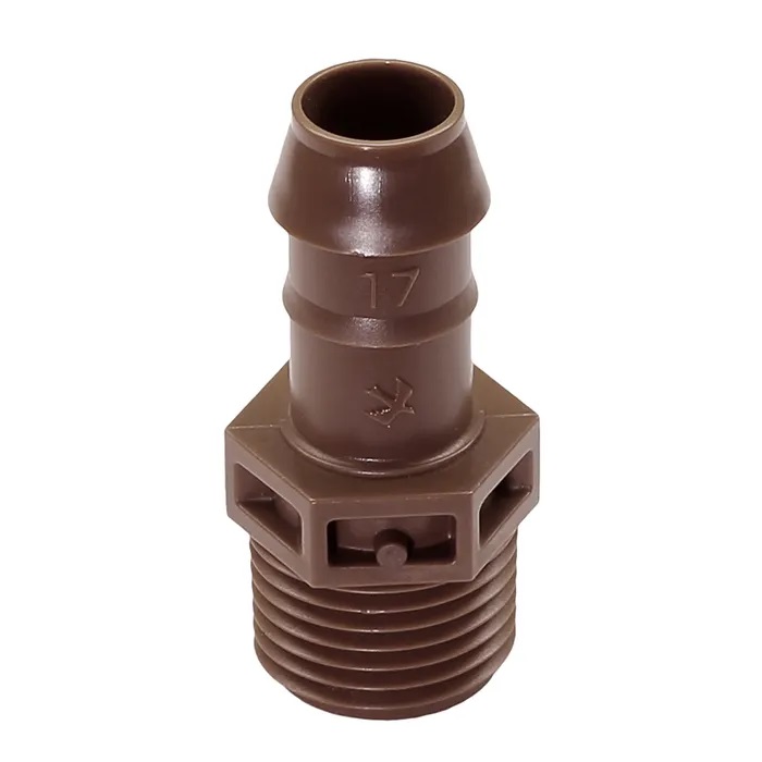 Rain Bird 17mm x 1/2" Barb Male Adapter (Brown) - XFFMA050