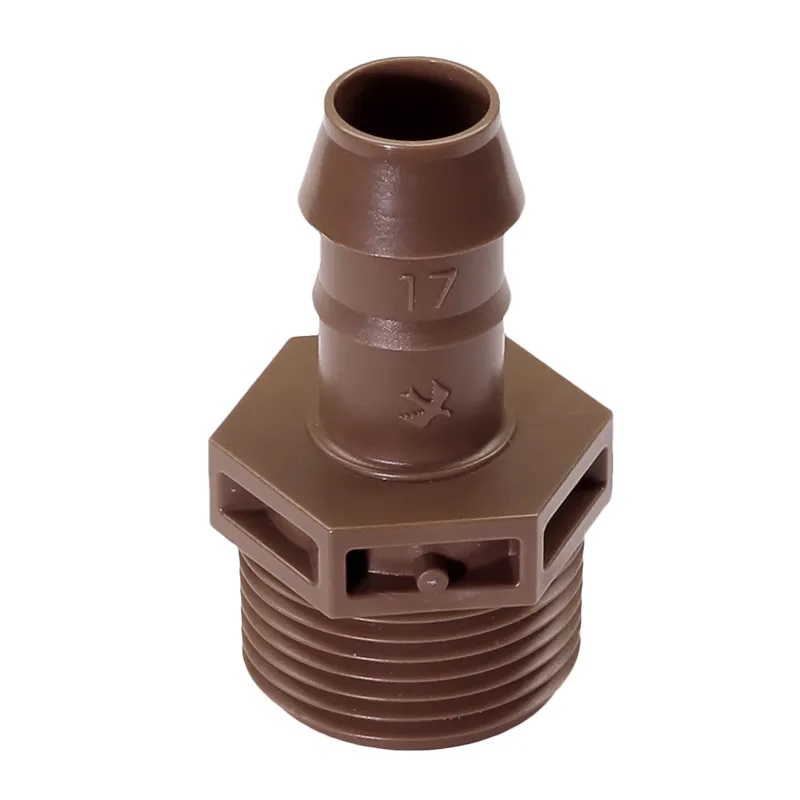 Rain Bird 17mm x 3/4" Barb Male Adapter (Brown) - XFFMA075